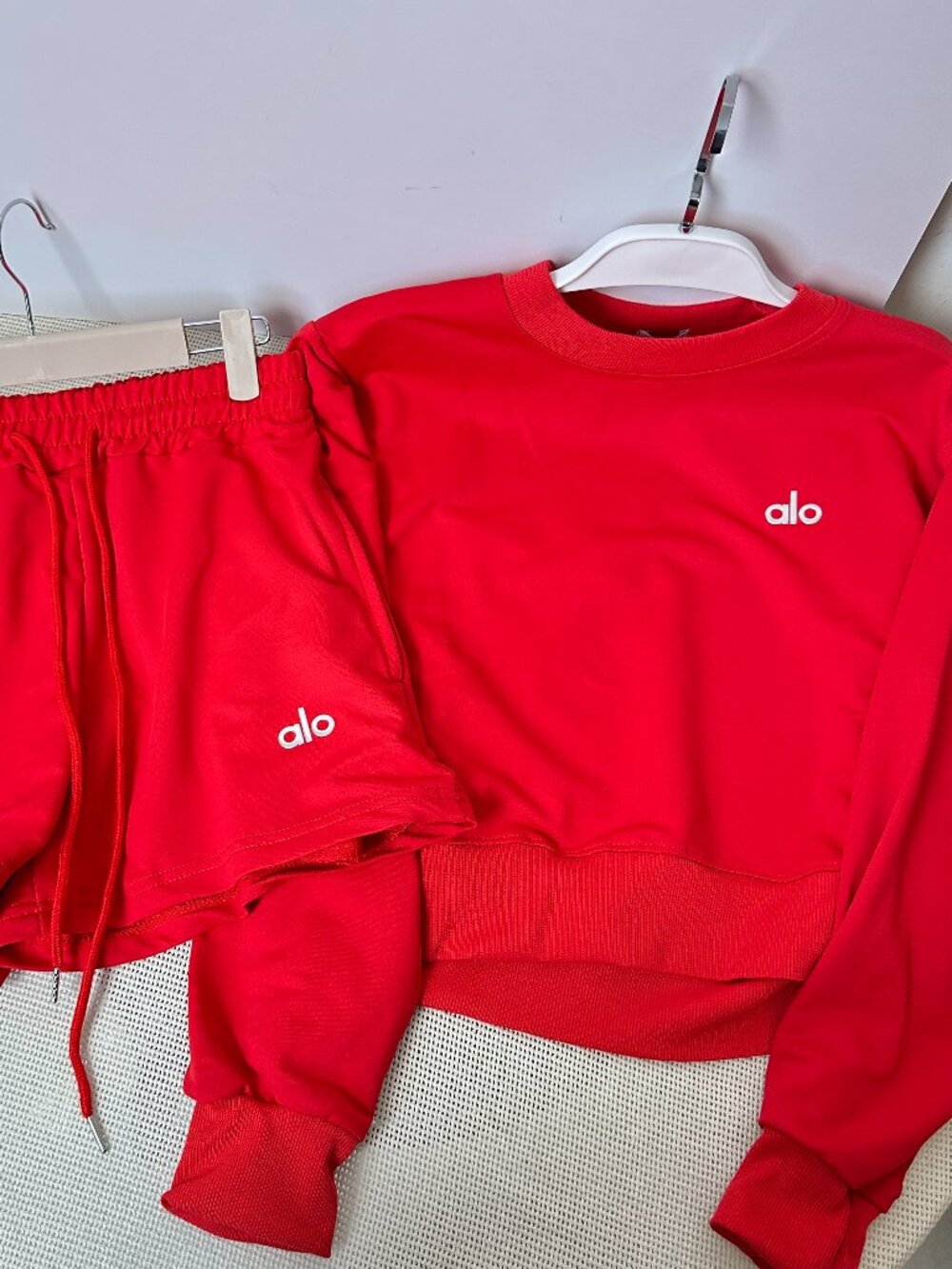 ALO Red Long-Sleeve Top and Shorts Set — Size M - Picture 2 of 2